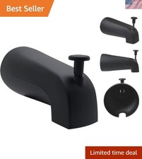 Modern 5-1/4" Matte Black Wall Mount Tub Spout with Diverter Functionality