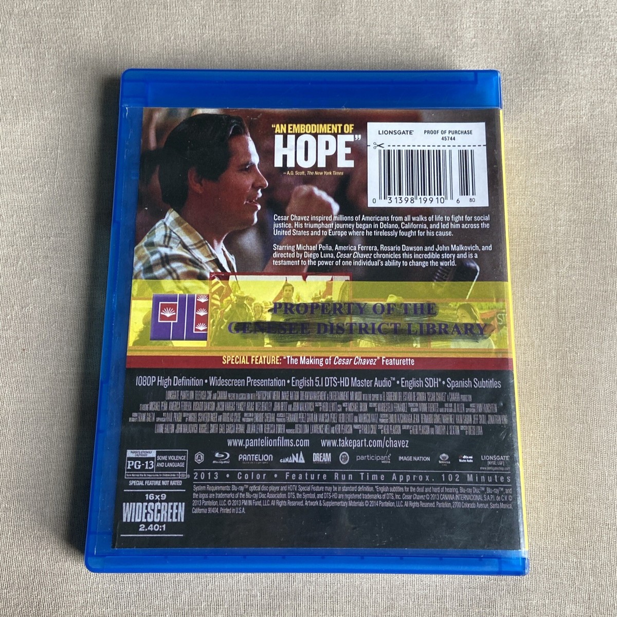 Cesar Chavez (Blu-ray 2014) Biographical Drama Film Michael Pena