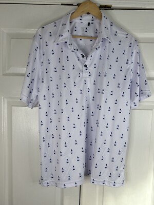 QED Style Men's Polo Shirt Size XL White
