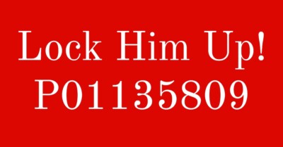 Anti Trump Lock Him Up! No. P01135809 Red MAGA Bumper Sticker Matte Removable