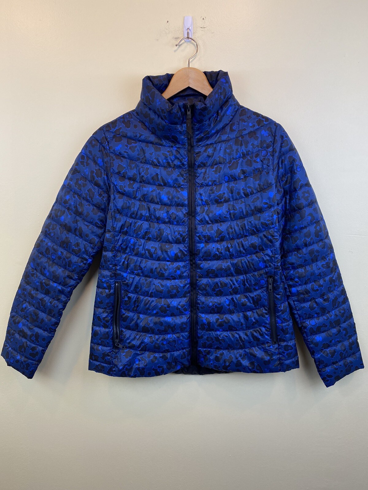 GAP Puffer Coat Blue Animal Print 