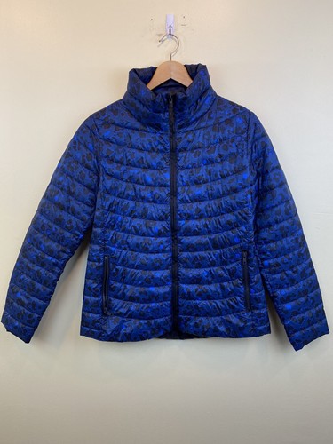 GAP Puffer Coat Blue Animal Print 