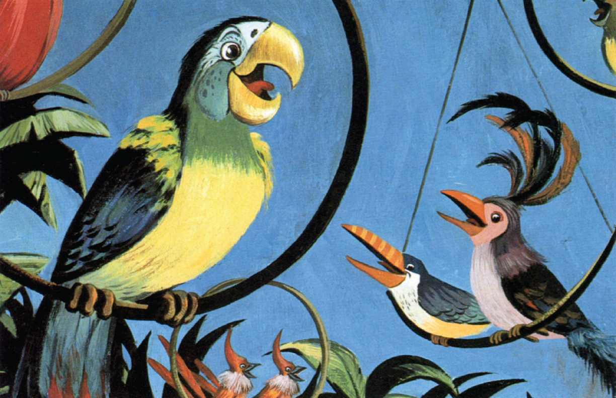 Retro Enchanted Tiki Room Disney Concept Sketch Art Print 13x19