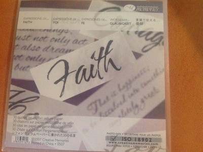 CREATIVE MEMORIES EXPRESSIONS OF FAITH NIP NLA