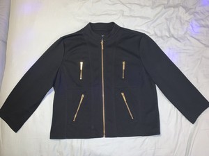 michael kors black coat gold zipper