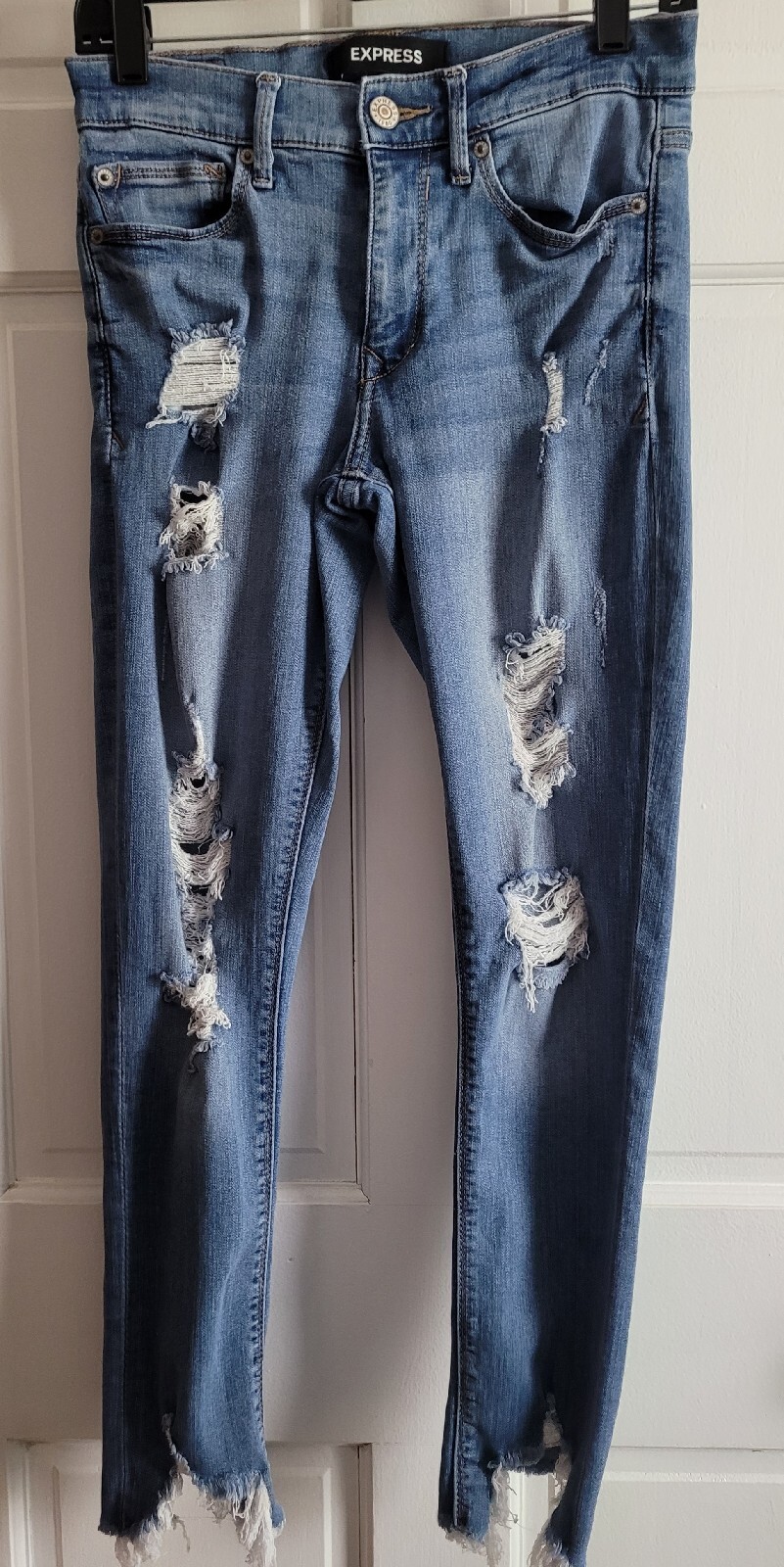 Express Stretch Performance Ripped Distressed Mid… - image 1