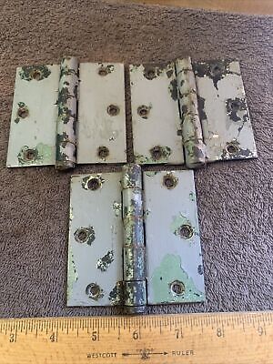 Buy Vintage Authentic Chippy Painted Rusty Barn Shed Door Hinges Salvage 3 Total!