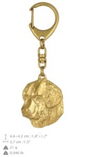 Golden Retriever - Gold-plated Keychain with a Dog Art Dog
