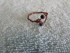 Handmade Copper Wire Wrapped Ring W/ Magnetic Beads Size 10