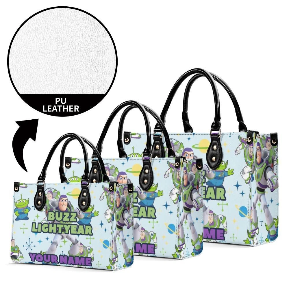 Personalized Buzz Lightyear Luxury Women PU Leather Handbag, Natural Material,