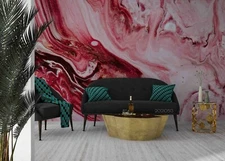 3D Pink Marble Texture Self-adhesive Removable Wallpaper Murals Wall Sticker 4