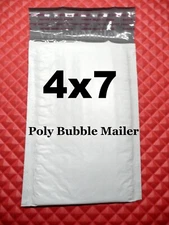 50 Small Poly Bubble Mailers (#000) 4''x 7'' Little Padded Envelopes 4x7