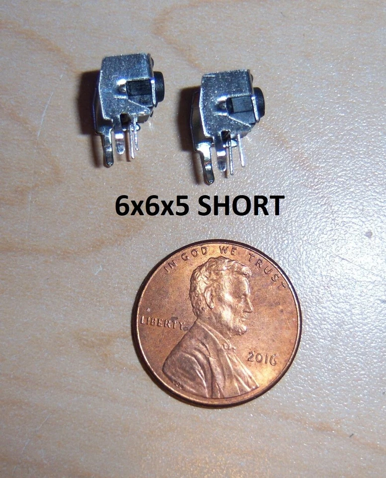 10x RIGHT ANGLE Panel PCB Momentary Tactile Push Button Switch (tall & short) - Image 3 of 4