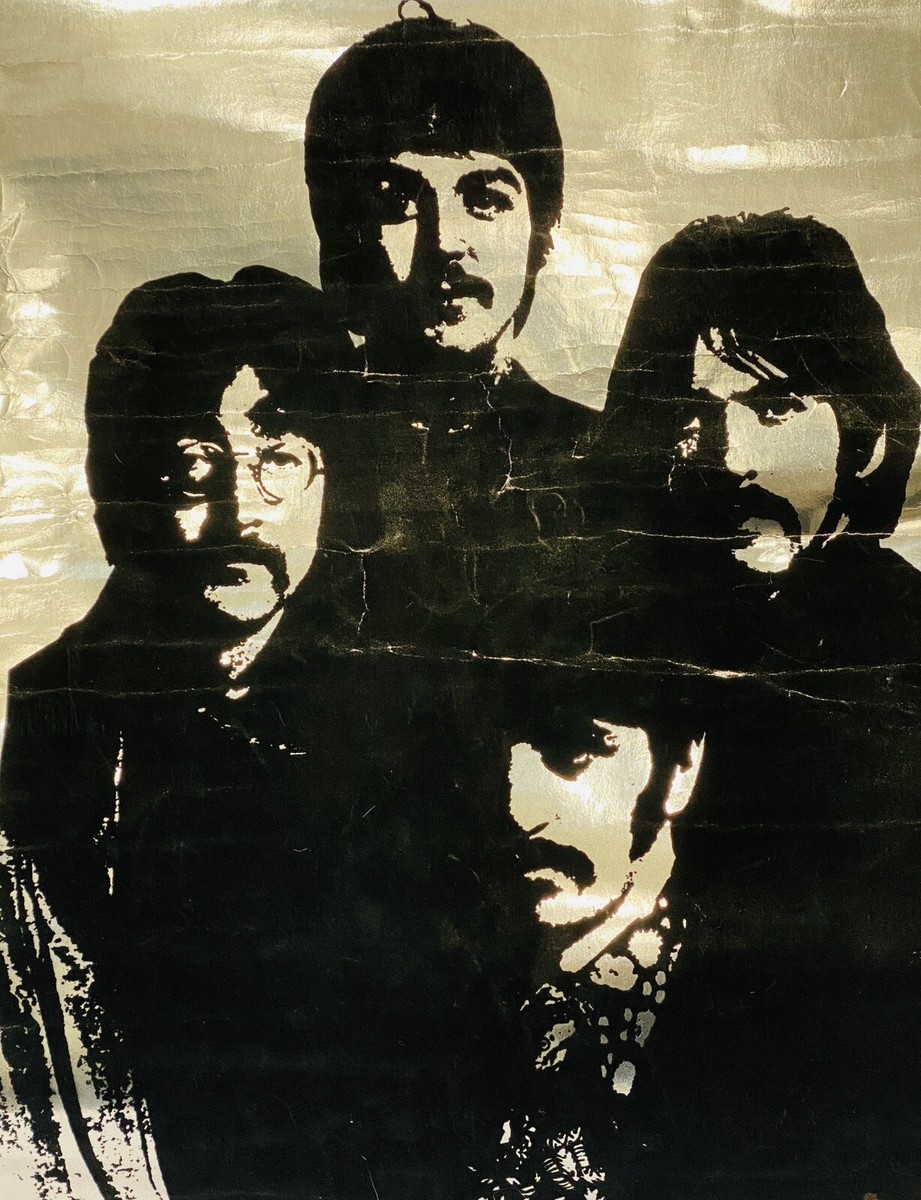 Vintage 60s The Beatles Flocked Velvet Chrome Poster 22”x33” | eBay