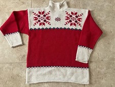 NEW Vintage Womens 90s Eddie Bauer Christmas Snowflake Wool Oversized Sweater M