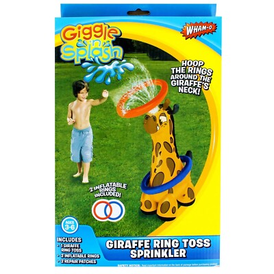 Wham-O Giggle N Splash Giraffe Ring Toss Sprinkler Water Game Kids Boys Girls 3+