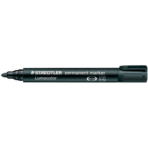 Marcatore Staedtler pennarello indelebile Lumocolor colore nero punta tonda trat
