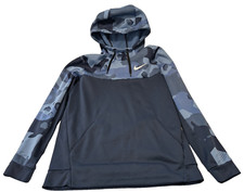 Nike Men  s Dri-Fit Fleece Lined Hoodie Sweatshirt Camo Blue Size Large
