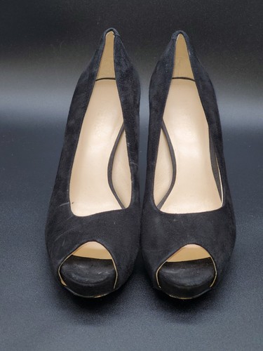 Scarpe con tacco alto Nine West donna in camoscio nero tinta unita punta aperta plateau misura:5,5 - Foto 2 di 9