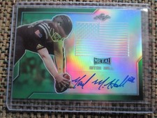 MITCH HALL Louisville 2017 Leaf Army All-American GREEN Metal Flag Auto #3/3