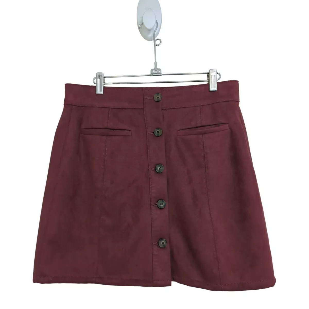 Maroon suede top mini skirt