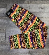 Vtg Coastline Sportswear Pants Baggy Tapered Parachute Mc Hammer Large Neon