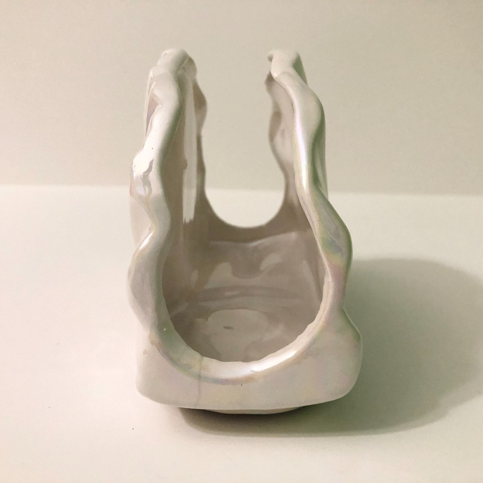 Vintage Capodimonte Fontaine Iridescent Ceramic Napkin Holder Cameo Italy eBay