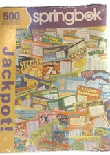 Springbok Metallic Jackpot! 500 Piece Jigsaw Puzzle Lottery Scratcher Tickets 
