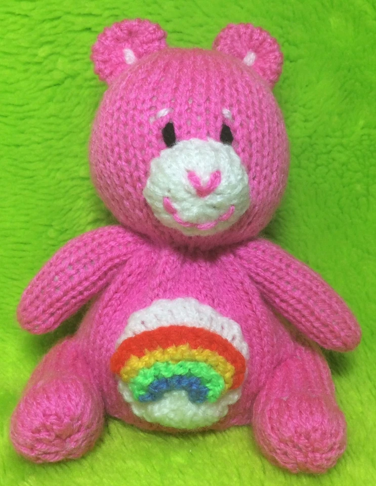 PATRÓN DE TEJIDO - Cheer Bear Care Bear inspirado en la cubierta naranja choc / juguete de 14 cms
