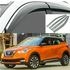 For Nissan Kicks 2017-2024 Window Visor Vent Sun Shade Rain Guard Chrome Trim.