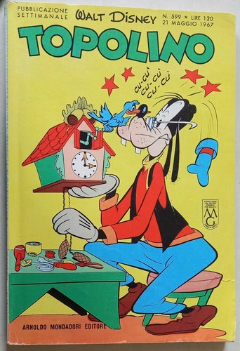 Libretto TOPOLINO N. 599 - 21/5/1967- punti+cartolina - Mondadori-costa a quadri - Bild 2 von 3