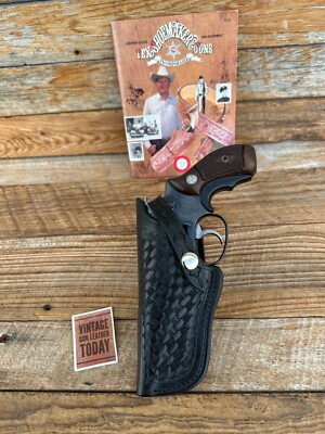 60 70 Vintage Tex Shoemaker Basket Stamped Leather Holster for S&W Chiefs 36 3''.