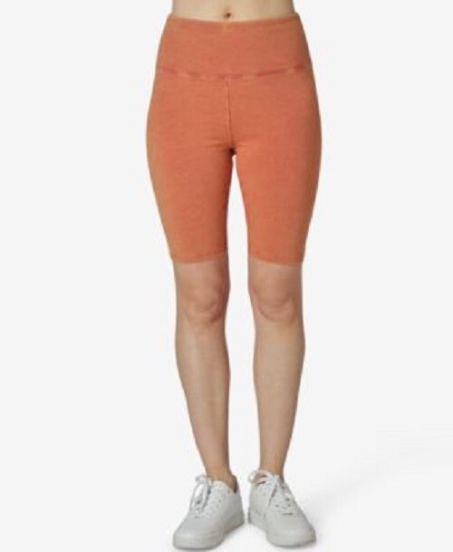Ultra Flirt Juniors' Pull-On High-Rise Bike Shorts Stretch Orange