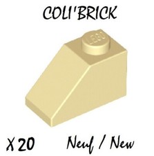 Lego 3040 - 20x Brique pente / Slope 45° 2x1 - Beige / Tan - 6270 35281 NEUF