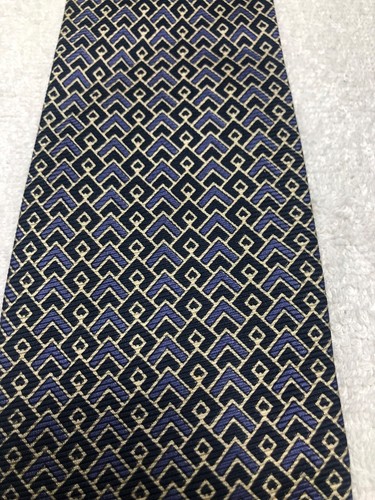 RALPH LAUREN MENS TIE BLUE BLACK AND WHITE 3.75 X 59 - Picture 3 of 4