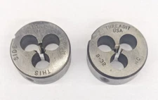 2 Threadit 8-32 NC Round Dies 1" OD Solid Die CS Carbon Steel USA