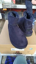 Fitflop Uk 3 US 5 Women's Mukluk Shorty Iii Fur Blue Suede Tie Back Boots Shoes