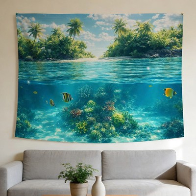 Tropical Fish Tapestry - Realistic Style for Home and Festival Wall Decoration