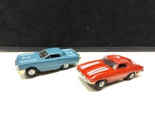 LOT x2 MARX USA  Vintage SLOT CARS Muscle Cars Racing CORVETTE T-BIRD 'AS-IS'