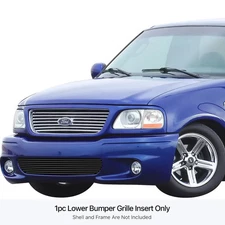 For Ford F-150 99-03 APG 1-Pc Black 8x6 mm Horizontal Billet Bumper Grille