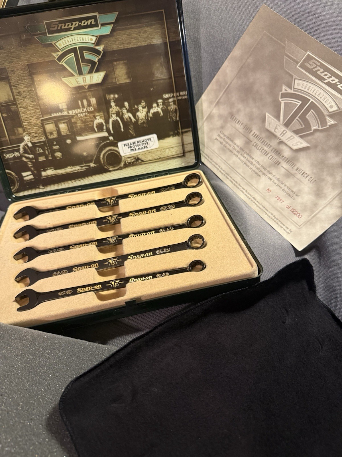 Vintage 1995 Snap On 75 Year Wrench Collector Set Complete w/ COA & Accessories