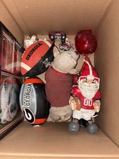 Lot Of Georgia Bulldog Accessories And A Ceramic Bulldog Figure
