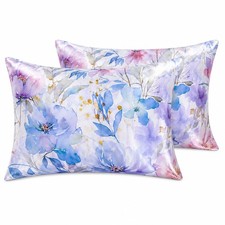 Satin Pillowcase Set of 2, Soft Silky Satin Pillow Cases with Envelope Closur...