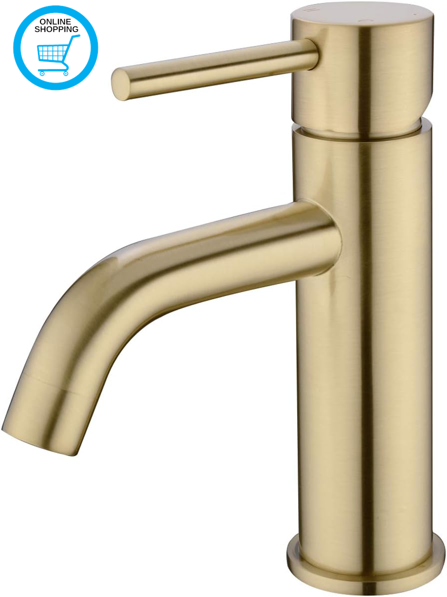 Brass Bathroom Basin Sink Mixer Tap Single Lever Hot and Cold Mixing Lavatory Wa