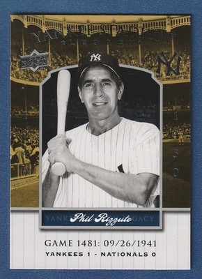PHIL RIZZUTO 2008 Upper Deck Yankee Stadium Legacy #1481 New York Yankees Card*