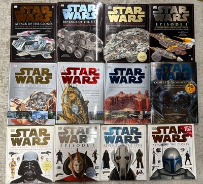 Star Wars DK Visual Dictionary Cross-Sections Locations Hardcover Book Lot of 12
