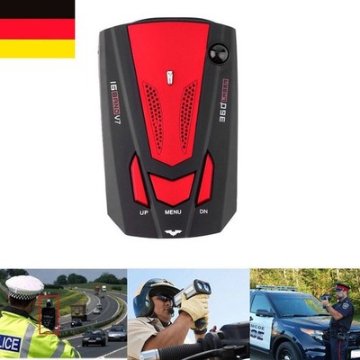 V7 360° Auto Radar Detector Geschwindigkeit Radarwarner Voice Alert 12V Rot DE