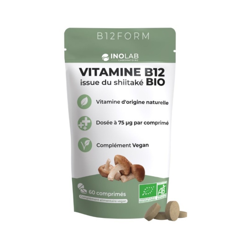 Vitamine B12 issue du shiitaké BIO B12FORM pour le quotidien des vegans