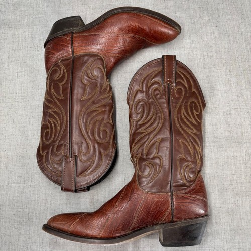 Vintage Laredo Cowboy Boots Brown Leather Made in USA Pull On Men's Size 7.5, Size 7, $50 - Photo 11