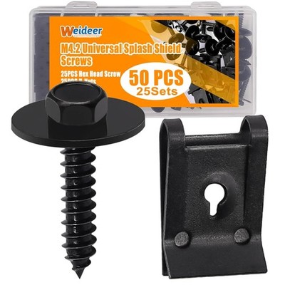 Universal Fender Liner Screw U Nut Kit - 50PCS